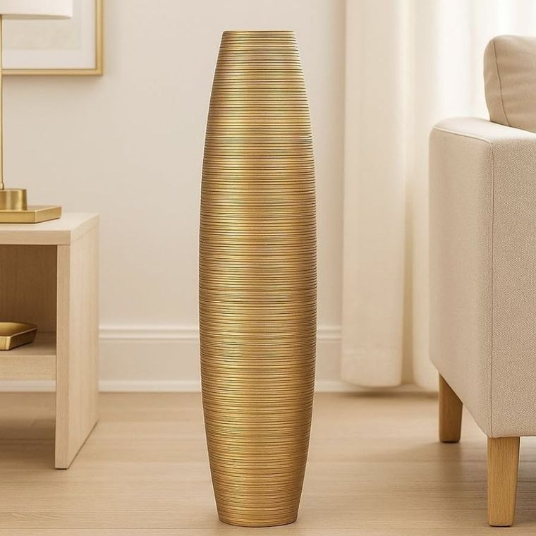Grand Vase de Sol Doré 65 cm Leewadee